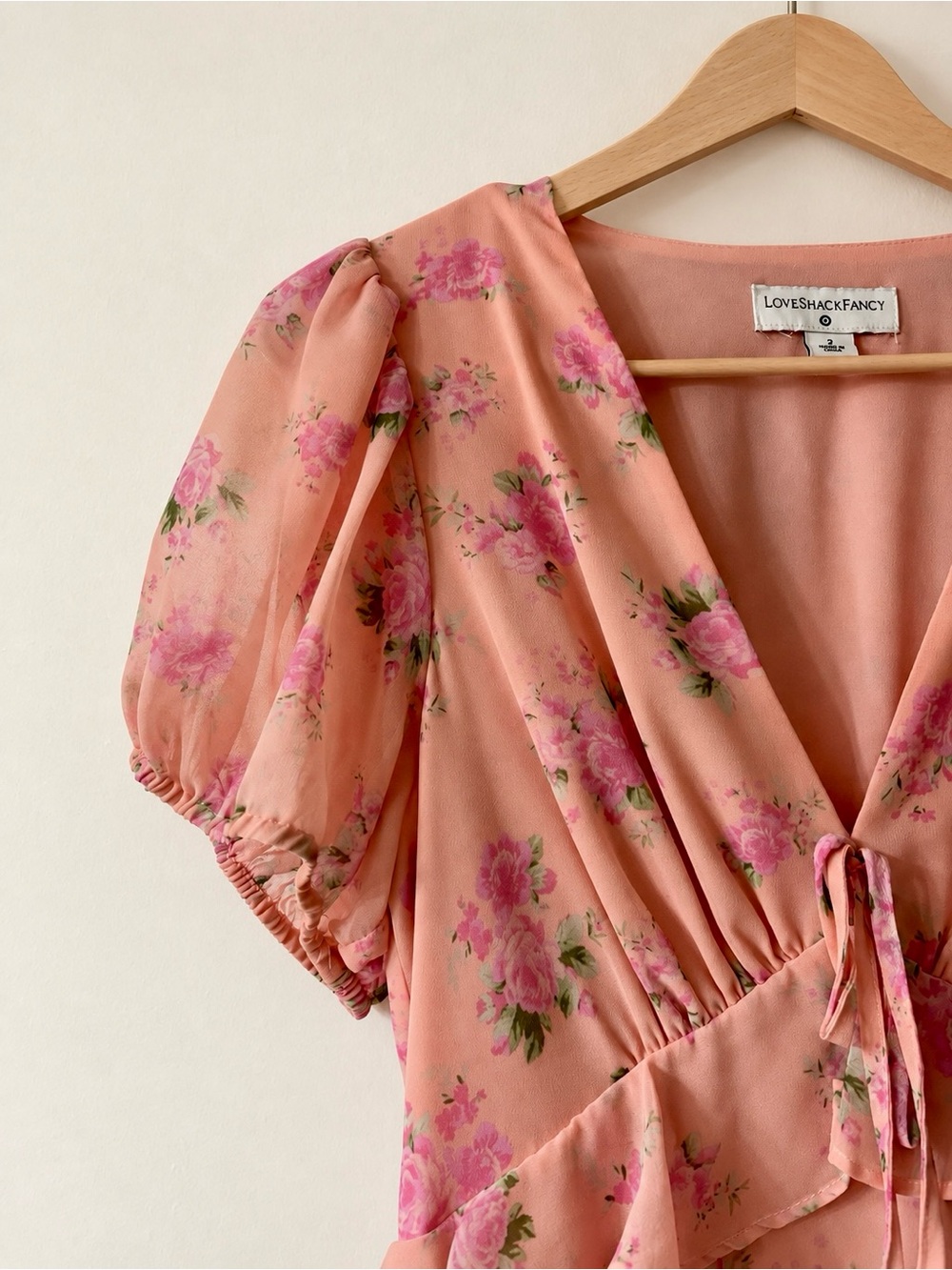 LoveShackFancy x Target Fleur Peach Floral Ruffle Maxi Dress Size 2